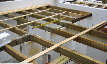 Устройство перекрытий второго этажа. Вид сверху.